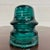 Antique Brookfield New York Teal Glass Insulator For Sale - Image 4 of 6