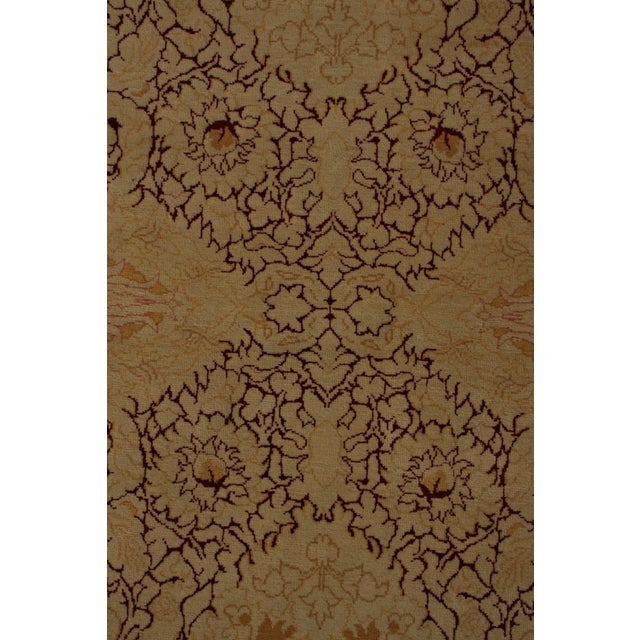 Late 18th Century Hand-Knotted Vintage Agra Style Rug in Beige Gold All Over Floral Pattern For Sale - Image 5 of 7