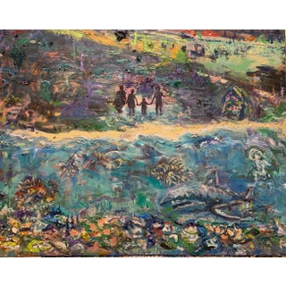 Contemporary, Abstract, Figurative Oil Painting, Ocean Beach Art For Sale