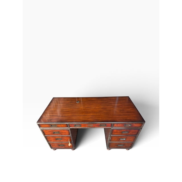 Wood Theodore Alexander Captain Powers 9th Bengal Lancers Campaign Executive Desk For Sale - Image 7 of 17