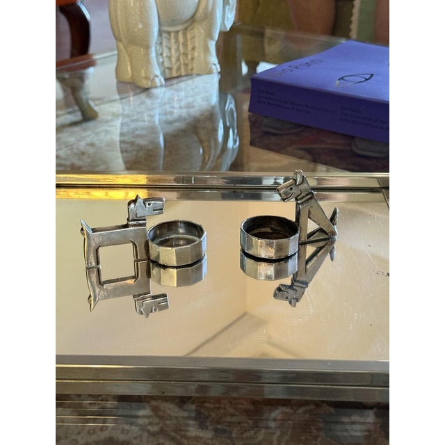 Metal Art Deco Silver-Plated Ric and Mac Salt and Pepper by Edouard Marcel Sandoz for Gallia Christofle, France, 1930s, Set of 2 For Sale - Image 7 of 11
