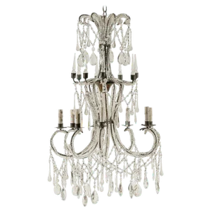 Vintage Italian Crystal Eight Light Chandelier