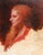 Julie in Red by Mark Bradley Schwartz | Oil on canvas portrait of a woman in profile For Sale