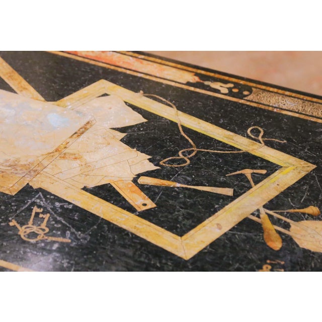 19th Century French Louis XIII Walnut Coffee Table With Marble Inlay Top For Sale - Image 12 of 14