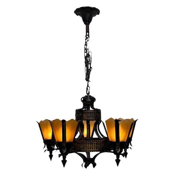 Frankelite was a small manufacturer of lighting fixtures and this is a fine example of their own designs, but today are...