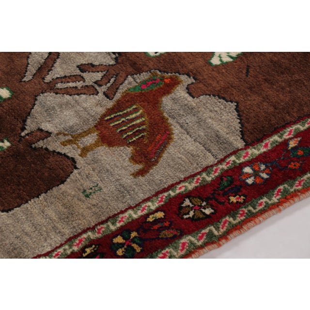 Rug & Kilim Vintage Gabbeh Wool Runner With Leopard Pictorials by Rug & Kilim, 1950-1959 For Sale - Image 4 of 10