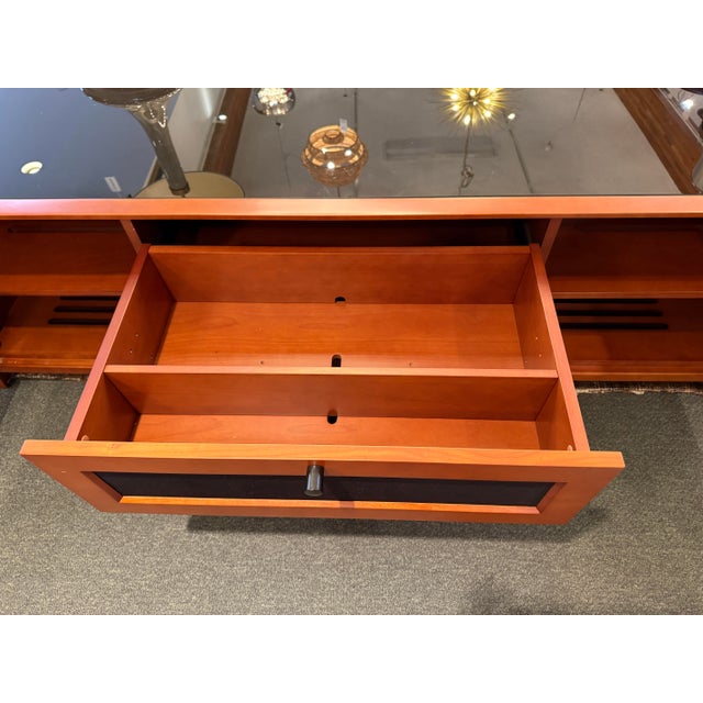 Bdi Novia Glass + Wood Media Cabinet For Sale In San Francisco - Image 6 of 12
