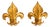 Fleur-De-Lis Wall Lamps in Gold-Plated Metal by Hans Kögl, 1970s, Set of 2 For Sale