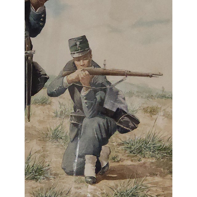 Juan Sannuy (1850-1905) Listed Artist 1898 Watercolor Soldiers in Field For Sale In Jacksonville, FL - Image 6 of 12