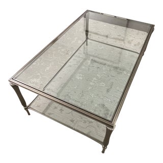 Ethan Allen Matte Silver Coffee Table For Sale