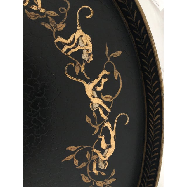 John Richard Collection Oval Black Scroll Monkey Tray For Sale - Image 11 of 12