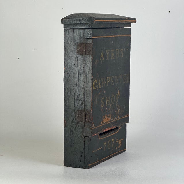 American Antique 19th Century Carpenter's Front-Shop Mailbox For Sale - Image 3 of 12