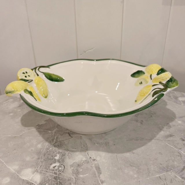 Late 20th Century Italian Lemon Bowl Vintage - Marked Italy For Sale - Image 9 of 10