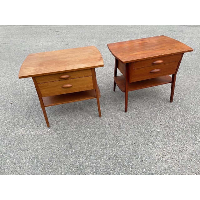 Wood Mid-Century Danish Modern Teak Nightstands, 1965, Set of 2 For Sale - Image 7 of 10