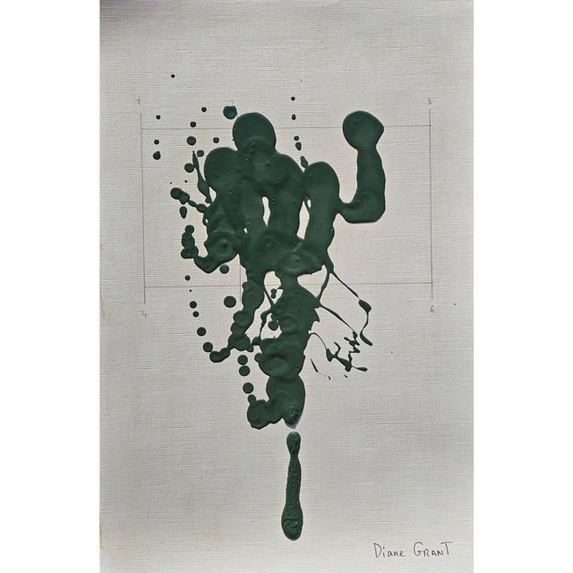 Set of 6 - Contemporary One-of-a-Kind Dark Green Botanical Organic Modern Original Oil Paintings / Herbarium / Floral / Earth Tones For Sale - Image 6 of 11