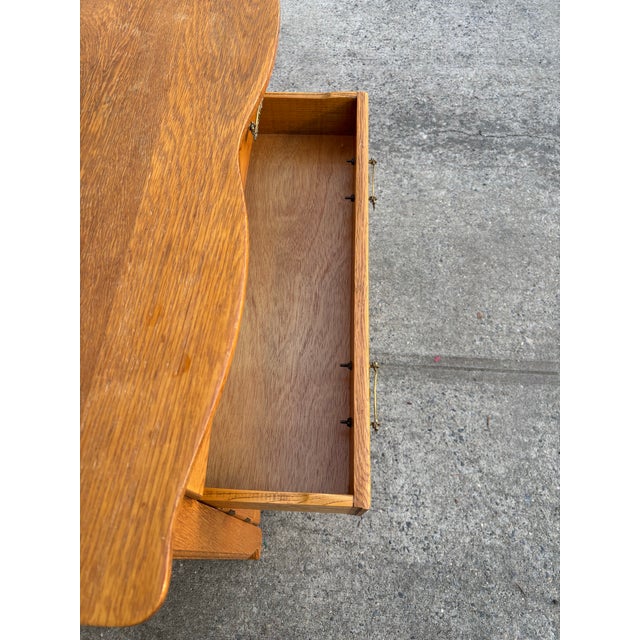 Antique Oak Washstand Cabinet | Early 1900s Colonial Revival Dry Sink | Solid Oak Bathroom or Entryway Storage | Antique Small Wood Cabinet For Sale - Image 10 of 12