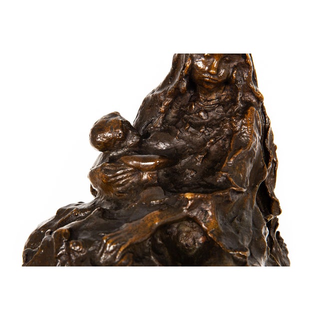 Metal Italian Antique Bronze Sculpture “Flight From Egypt” (1892) Ernesto Bazzaro For Sale - Image 7 of 18