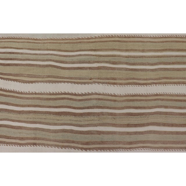 Doris Leslie Blau Vintage Geometric Classic Taupe With Light Beige Rug For Sale - Image 4 of 11