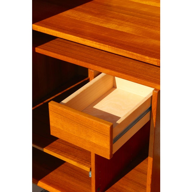 Trak Mid-Century Modern Teak Hidden Office Armoire / Workstation Cabinet For Sale - Image 15 of 18