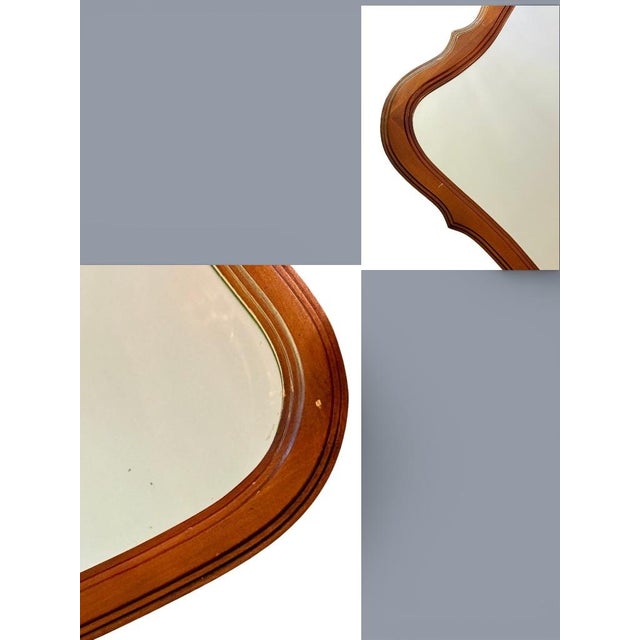 Vintage French Provincial Wall Mirror Large Wood Framed-Hollywood Regency-Vanity For Sale - Image 9 of 11
