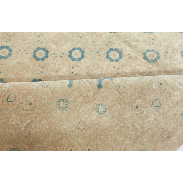 Beige Vintage Persian Tabriz Beige Handwoven Wool Rug For Sale - Image 8 of 9