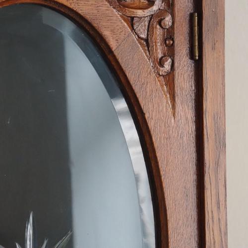 Brown Antique Art Nouveau Cupboard with Oval Glazed Doors, 1890s For Sale - Image 8 of 18