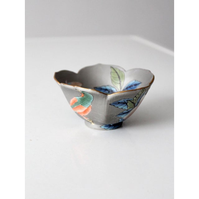 Mid 20th Century Vintage Japanese Porcelain Floral Bowl For Sale - Image 5 of 11