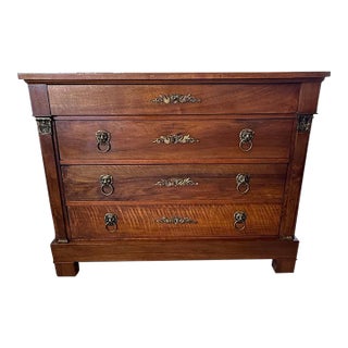 19th Century French Empire Solid Walnut Chest of Drawer / Commodes For Sale