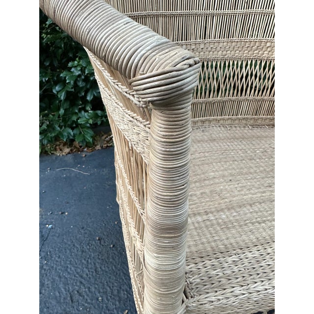Raw Wicker Horseshoe Chair For Sale - Image 11 of 11