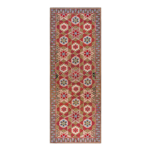 Awesome Multicolored Geometric Design Antique French Needlepoint Rug