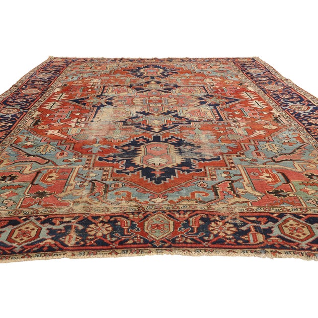 Modern Late 19th Century Antique Persian Serapi Rug - 08'11 X 12'04 For Sale - Image 3 of 9