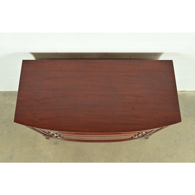 Federal Inlaid Mahogany Bow Front Dresser Chest by National Furniture, Circa 1960s For Sale - Image 9 of 13
