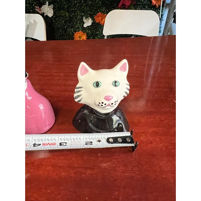 1970s Eccentric Cat and Dog Ceramic Salt and Pepper Shakers For Sale - Image 9 of 9