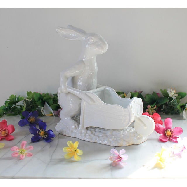 Vintage White Porcelain Bunny Rabbit Figurine For Sale - Image 10 of 11
