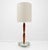 Scandinavian Table Lamp in Aqua Glass, Wood and Brass attributed to Nybro Armaturfabrik, Sweden, 1960s For Sale - Image 9 of 9