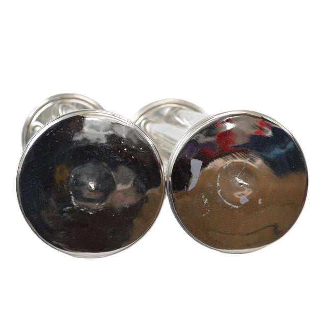 Bradburn Glass Rods Chrome Plated Tall Candle Holders - a Pair For Sale In Cincinnati - Image 6 of 10