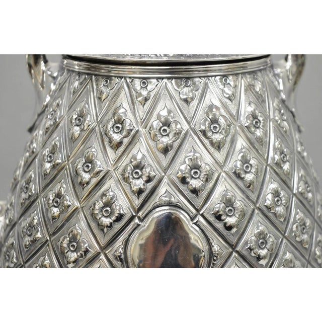 Late 19th Century Late 19th Century Hawksworth Eyre & Co Victorian Silver Plated "Pineapple" Figural Tipping Tea Pot For Sale - Image 5 of 18