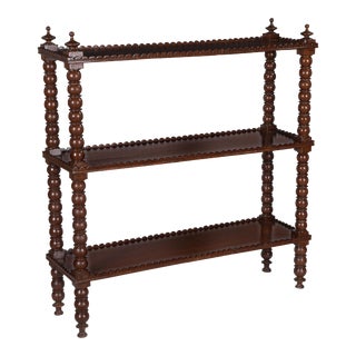 Spindle Sided Mahogany Bookcase Shelves, 1950s For Sale