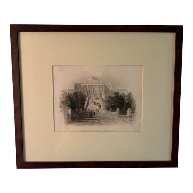 Late 19th Century Framed and Signed Print Entitled “Ascent to the Capital Washington.” For Sale