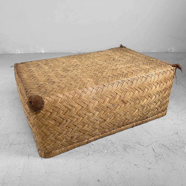 Beige Japanese Gyori Bamboo Storage Basket, 1960s For Sale - Image 8 of 10
