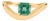 VRJewels Square-Cut Solitaire Emerald Wave Band Ring Size 6.5 in 14k Yellow Gold For Sale