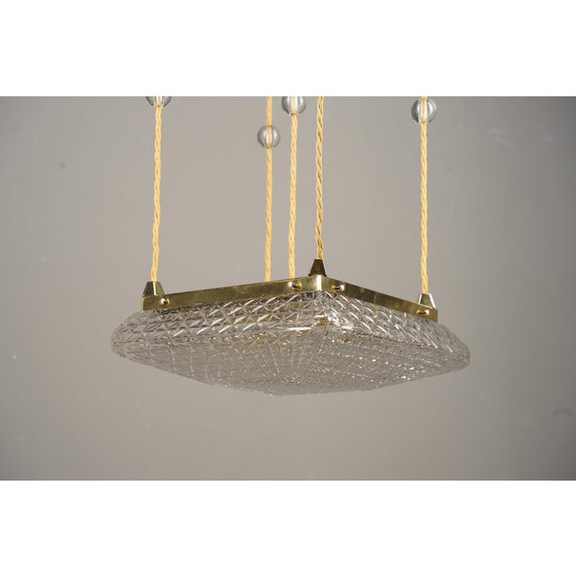 Art Deco Pendant with Cut Glass Shade, Vienna, Austria, 1920s For Sale - Image 6 of 18