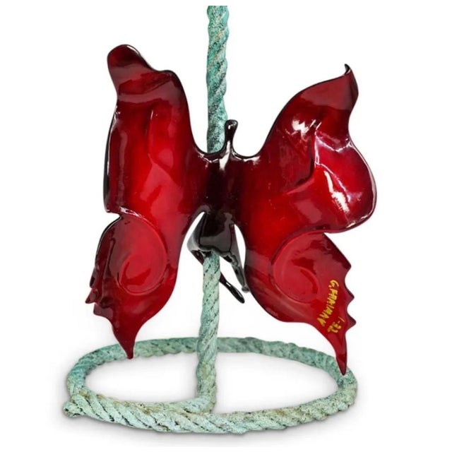 Gadi Fraiman, Large Abstract Angels Butterflies Israeli Contemporary Bronze Enameled Sculpture For Sale - Image 4 of 7