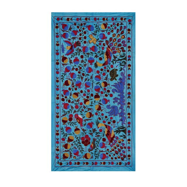 Vintage Suzani from Samarkand, circa 1900s. Dimension; 40.5'' x 72" inches / 103 x 183 cm / 3'4'' x 6' Material: Silk...