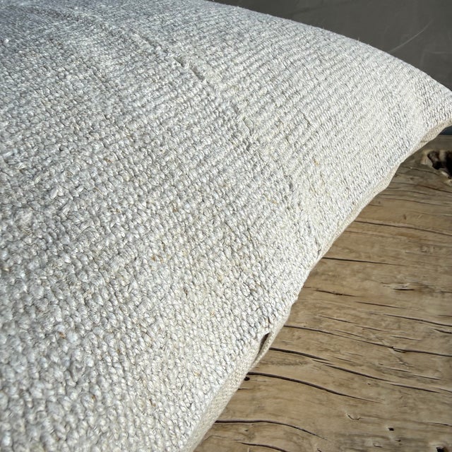 Mid-Century Modern Vintage Rug Pillow Cover With Stripes For Sale - Image 3 of 8