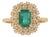 VRJewels Vintage Cluster Diamond 1.81 Carats Emerald Ring in 14k Gold Size 4, New For Sale