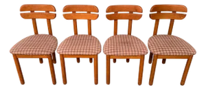 Italian Oak Chairs, 1960s, Set of 4
