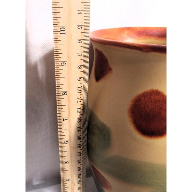 Vintage Rustic Italian Hand Painted Studio Pottery Vase For Sale - Image 10 of 12