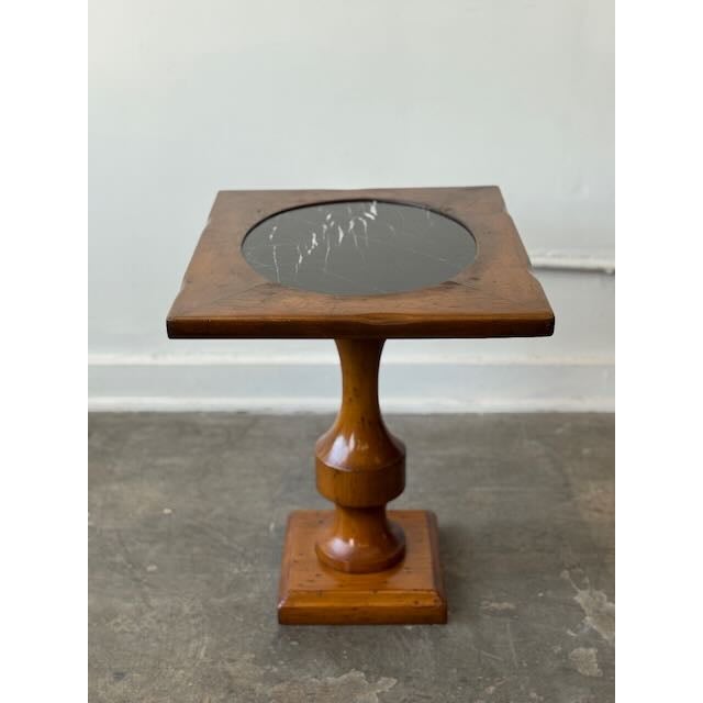 1950's Raymond Enkeboll Marble and Wood Drink Table For Sale - Image 4 of 9