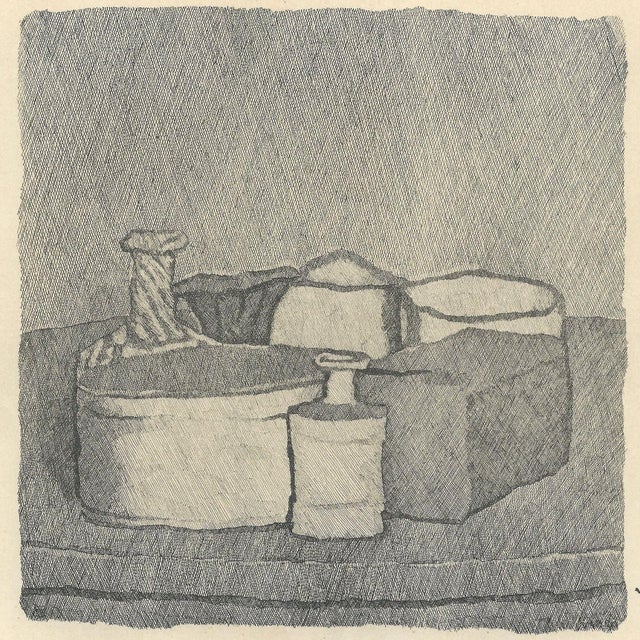 Giorgio Morandi, Still Life with Four Objects and Three Bottles, 1956-1957, Lithograph For Sale - Image 3 of 7